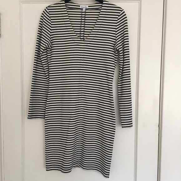 STEVEN ALAN Black n White Stripes Cotton Dress - Picture 3 of 8